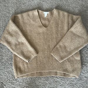 H&M tan v-neck sweater